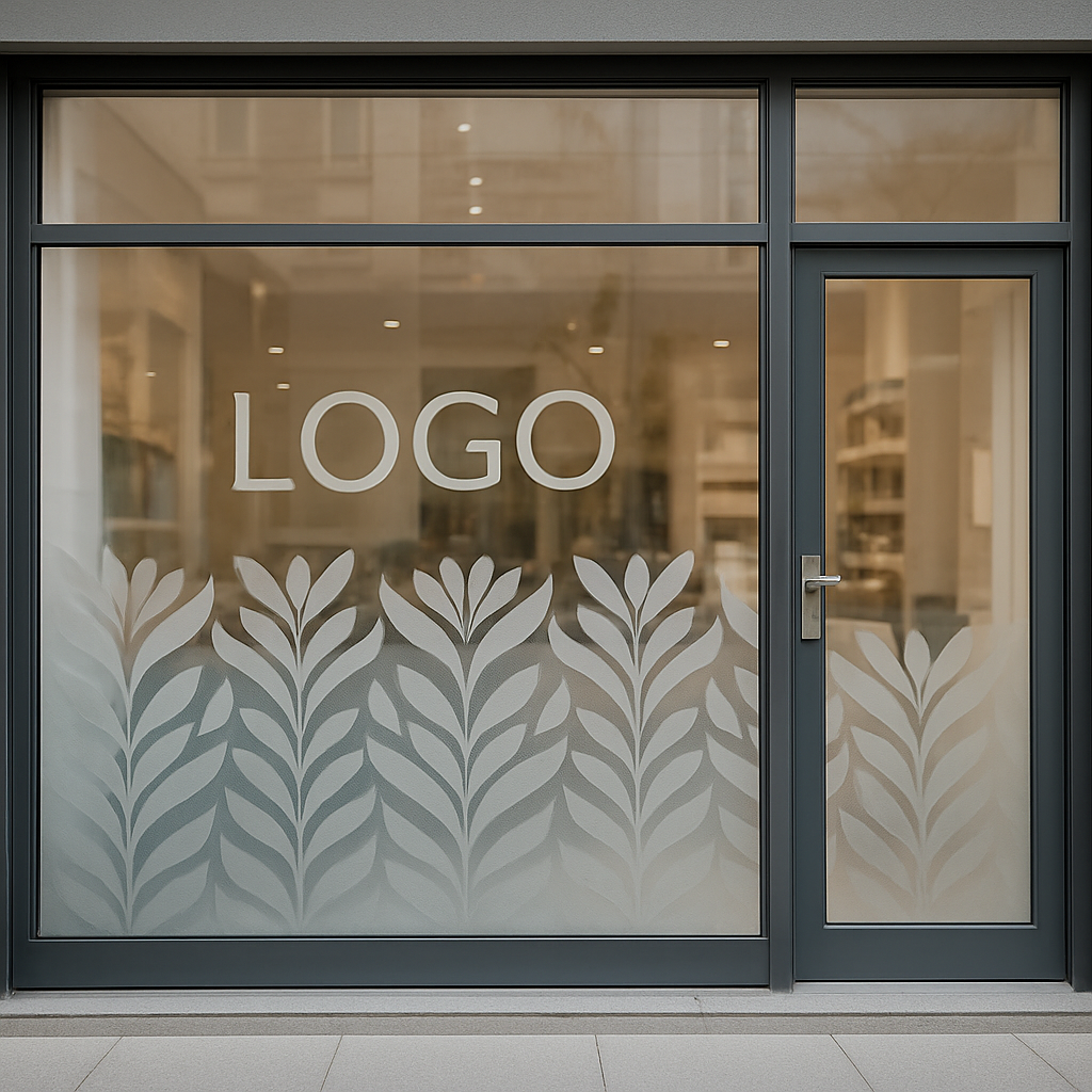 Schaufenster mit Dekor- und Sichtschutzfolie